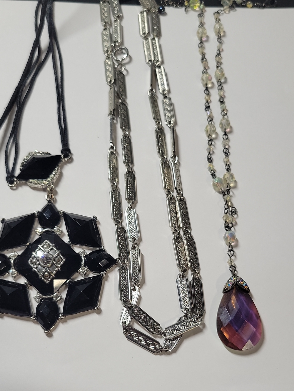 Elegant Amethyst Teardrop Pendant Necklace Lot